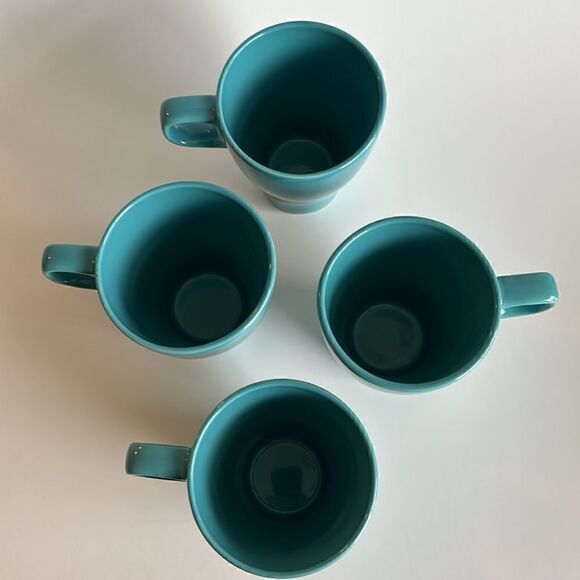 IKEA Fargrik Ceramic Coffee Tea Mugs Set of 4 Stackable Teal - Picture 5 of 8